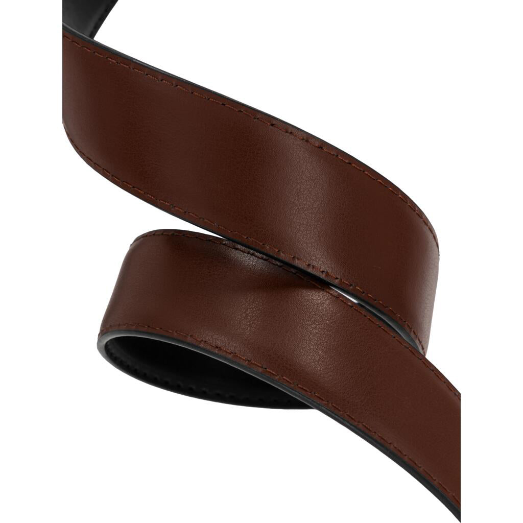 Curea piele naturală reversibilă LAHTI PRO, negru-maro 100 cm