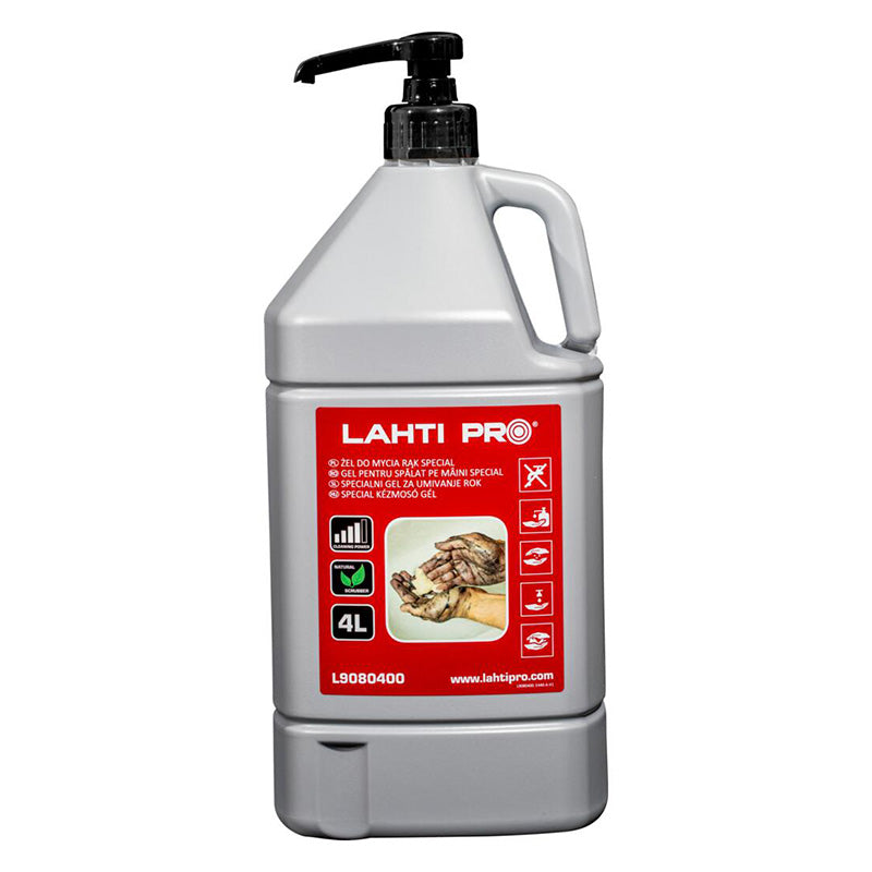 Gel curățare mâini industrial LAHTI PRO, pentru industrie auto și prelucrare metal, particule exfoliante naturale, cod furnizor