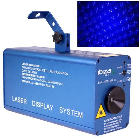 Laser albastru 200 mW cu DMX, moduri automate - Ibiza Light LAS200B-MULTI