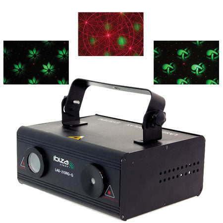 Laser grafic DMX 150 mW roșu + 60 mW verde Ibiza Light LAS210RGG