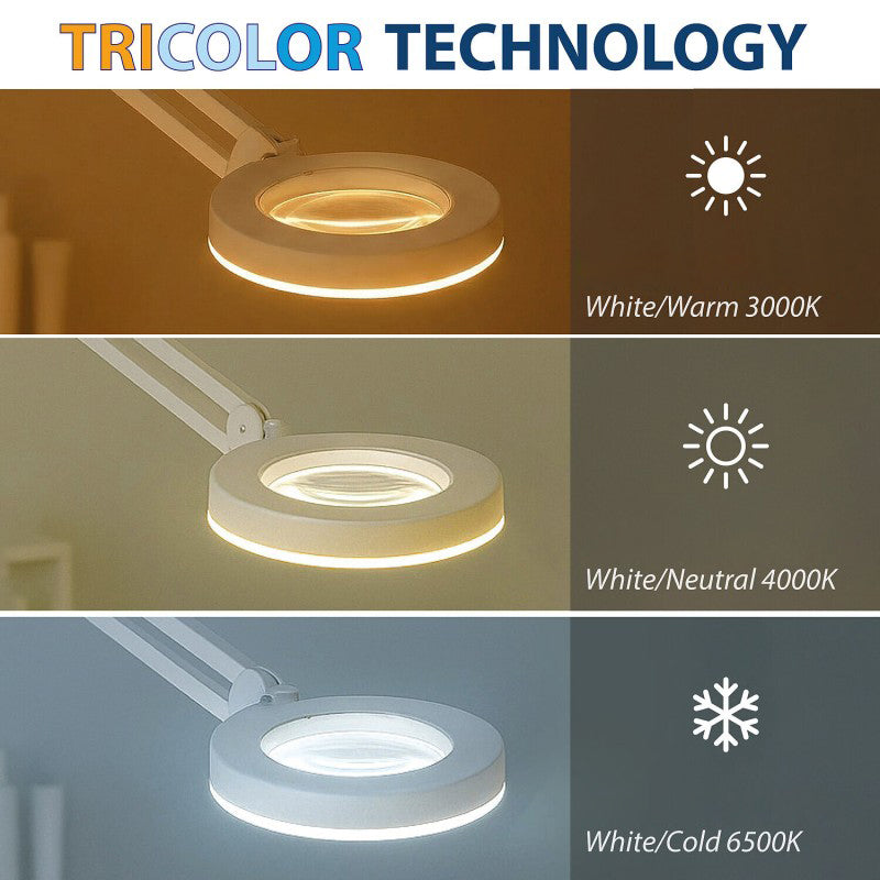 Lampă LED de 12 W cu lupă de 3 dioptrii și braț reglabil Velamp LE006