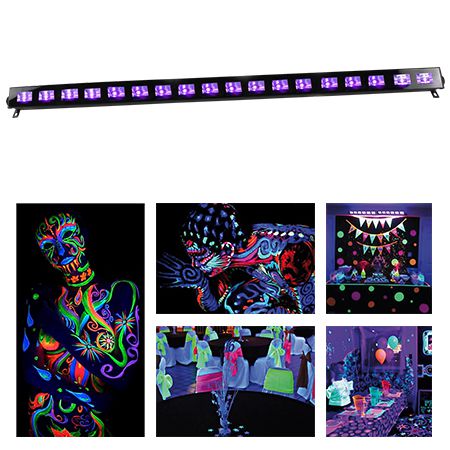 Bară LED UV 18 × 1 W, efect special, Ibiza Light LED-UVBAR18