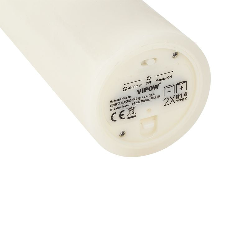 Lumânare LED mare fildeș cu temporizator, 76 × 230 mm LED0200-2