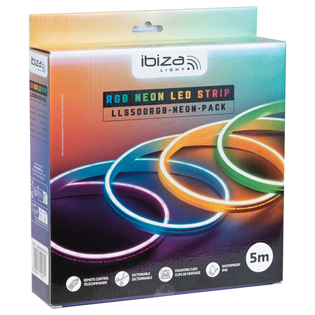 Bandă neonflex LED RGB, 5 m, IP65, flexibilă, 108 LED/m, Ibiza Light LLS500RGB-NEO