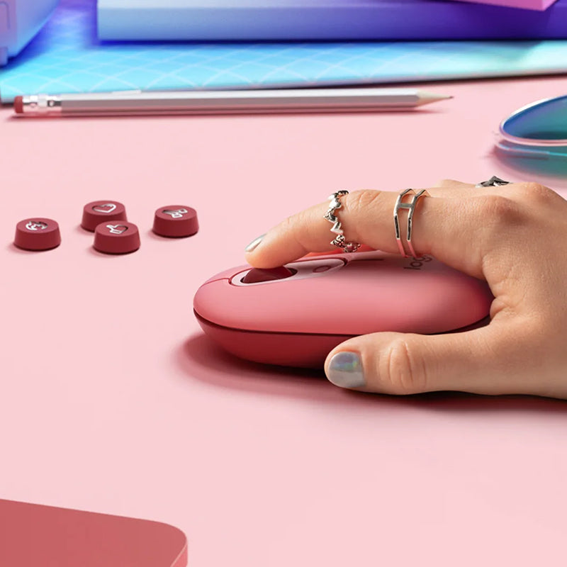 Mouse wireless Bluetooth POP roz cu senzor optic 4000 DPI Logitech LOG-POPR