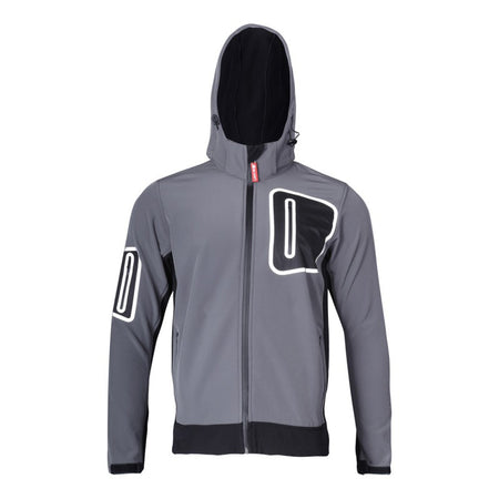 Jachetă elastică cu glugă softshell gri LAHTI PRO