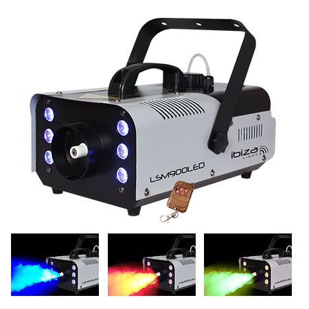 Mașină de fum 900 W cu LED-uri RGB DMX, telecomandă Ibiza Light LSM900LED