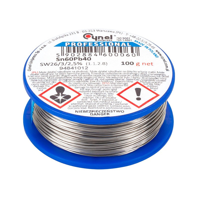 Rolă fludor Sn60Pb40 de 0,5 mm și 100 g Cynel LUT0103-100