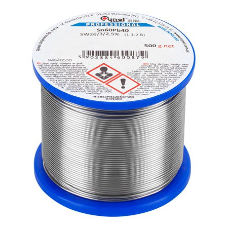 Rolă fludor Sn60Pb40 de 1,0 mm, 500 g Cynel LUT0107-500