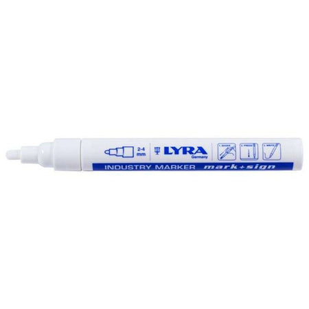 Marker permanent industrial alb pentru suprafețe multiple LYRA LY040001