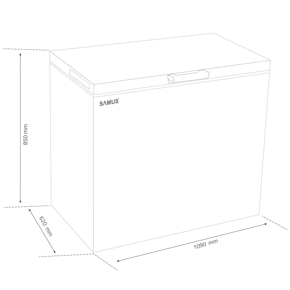 Lada Frigorifica Samus 287 Litri, Clasa E, Latime 109 Cm, Alba