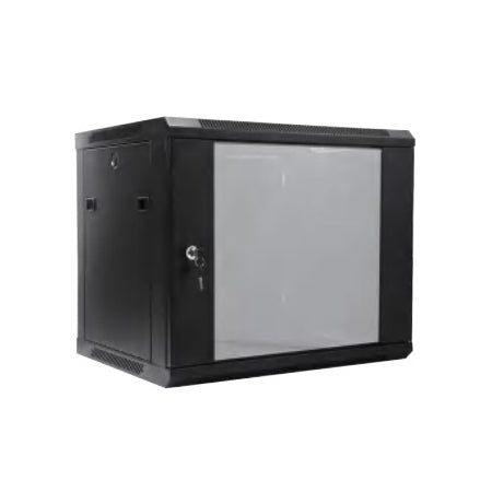 Dulap rack 19 inch 4U de perete cu ușă din sticlă 600 × 450 mm M-4U450