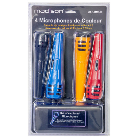 Set 4 microfoane diverse culori Madison MAD-DM500