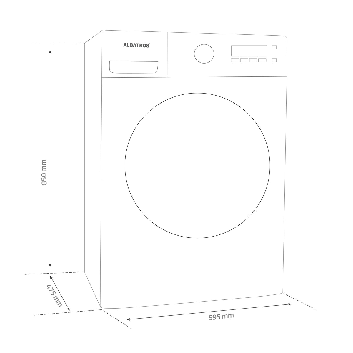 Masina De Spalat Rufe Albatros, 8 Kgslim, Motor Inverter, Alba