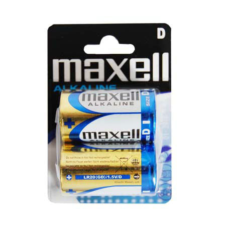 Set de 2 baterii alcaline LR20 tip D Maxell MAX-LR20