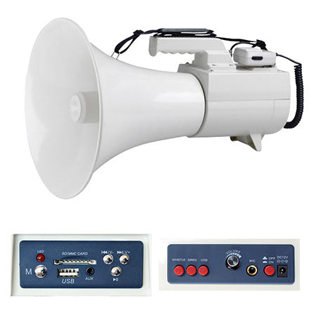 Megafon profesional 45 W cu USB/SD, sirenă, cablu auto BST MEGA-PRO60