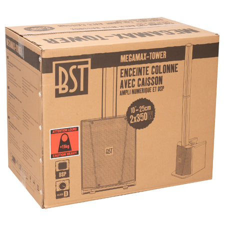 Kit boxă activă cu TWS, subwoofer 10 inch, 480 W RMS, telecomandă inclusă BST MEGAMAX-TOWER