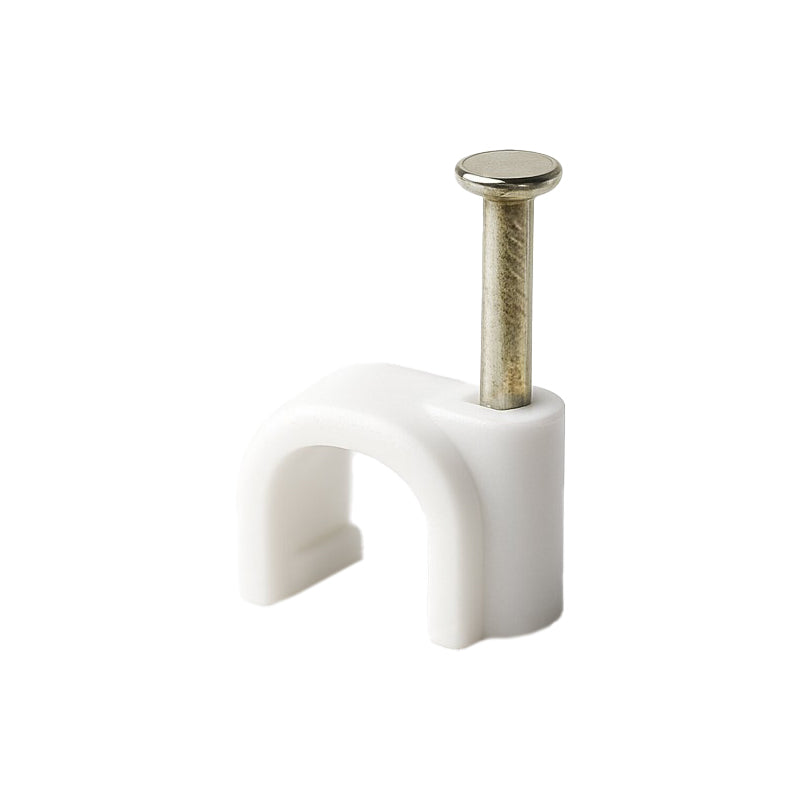Set 50 bucăți cleme cablu din plastic alb 12 mm Velamp MG012