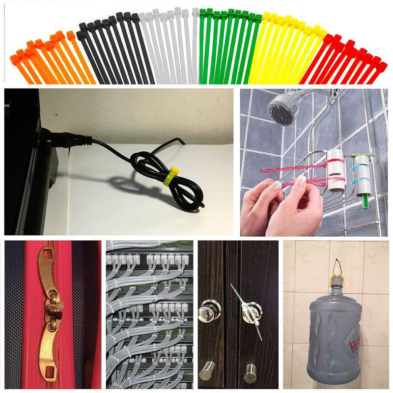 Set coliere colorate pentru cabluri din nailon rezistent UV, 500 bucăți Velamp MG280