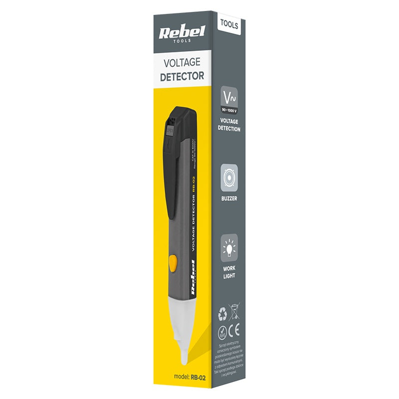Detector tensiune 90-1000V AC cu indicator, difuzor, Rebel MIE-RB-02