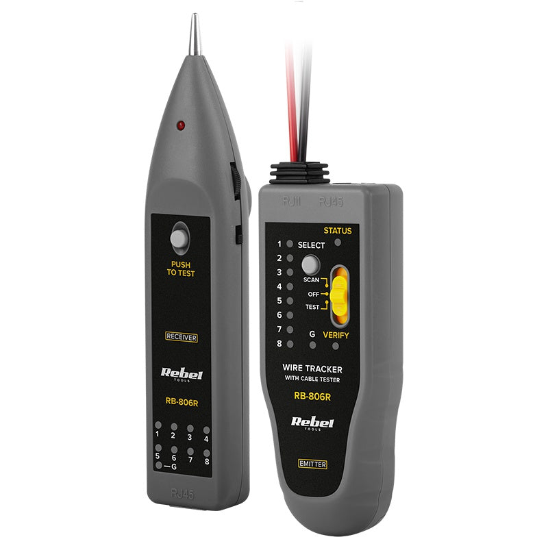 Tester cablu cu emițător și receptor, distanță semnal 3 km, alimentare 9 V - Rebel MIE-RB-806R