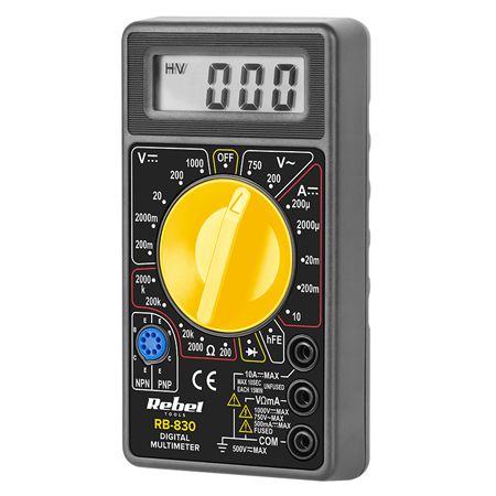 Multimetru digital universal RB-830 pentru tensiune de până la 1000 V și curent de 10 A Rebel MIE-RB-830
