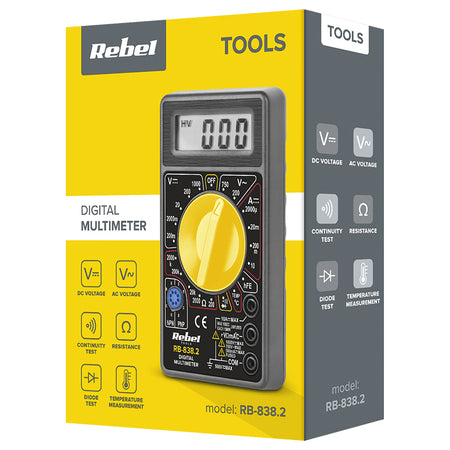Multimetru universal RB-838 cu citire 1999, 1000 V și 10 A - Rebel MIE-RB-838.2
