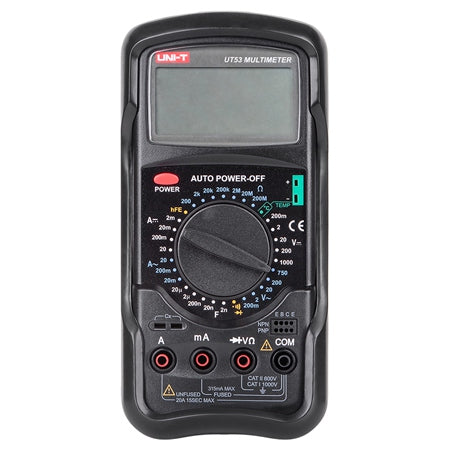 Multimetru digital UT53, 1000 V DC, 20 mA - 20 A, temperatură -20 - 1000 grade C Uni-T MIE0016