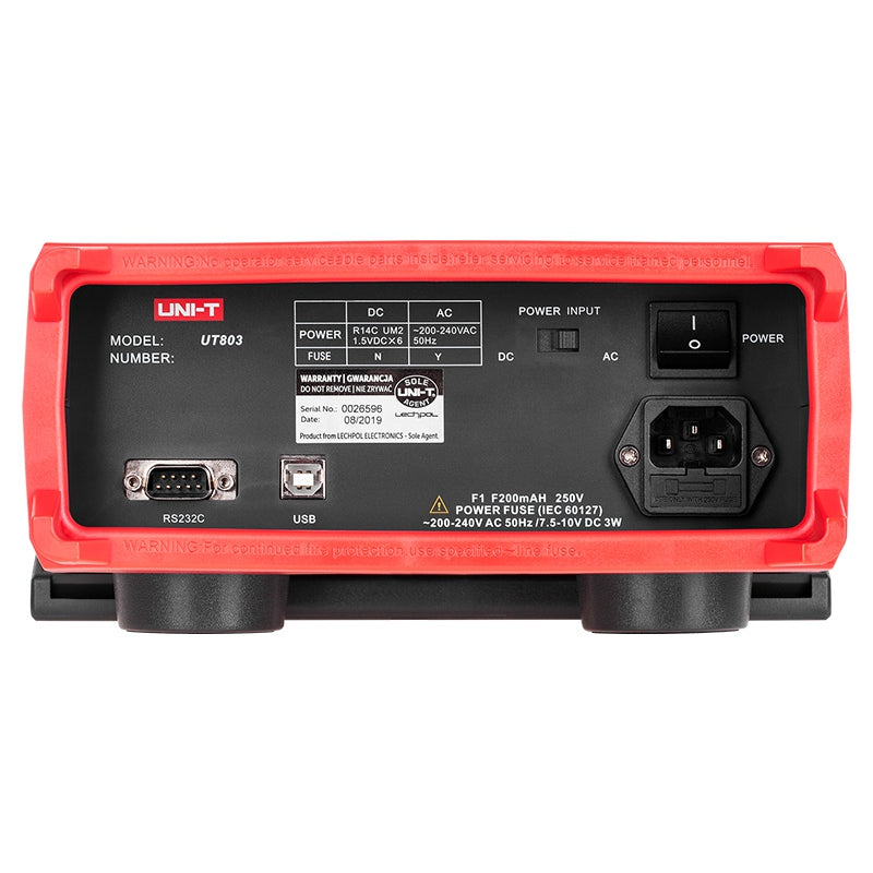 Multimetru de laborator UT803 cu autorangă 5999, măsurare până la 10 A, RS232/USB Uni-T MIE0075