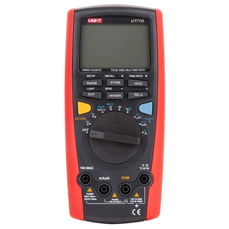 Multimetru digital UT71D True RMS, tensiune până la 1000 V și curent până la 10 A, ecran 73 × 50 mm - Uni-T MIE0092