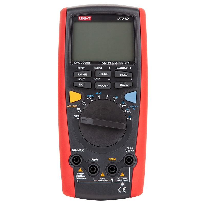Multimetru digital UT71D True RMS, tensiune până la 1000 V și curent până la 10 A, ecran 73 × 50 mm - Uni-T MIE0092