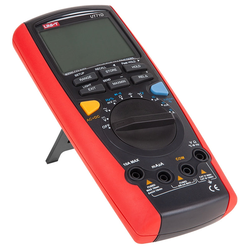 Multimetru digital UT71D True RMS, tensiune până la 1000 V și curent până la 10 A, ecran 73 × 50 mm - Uni-T MIE0092