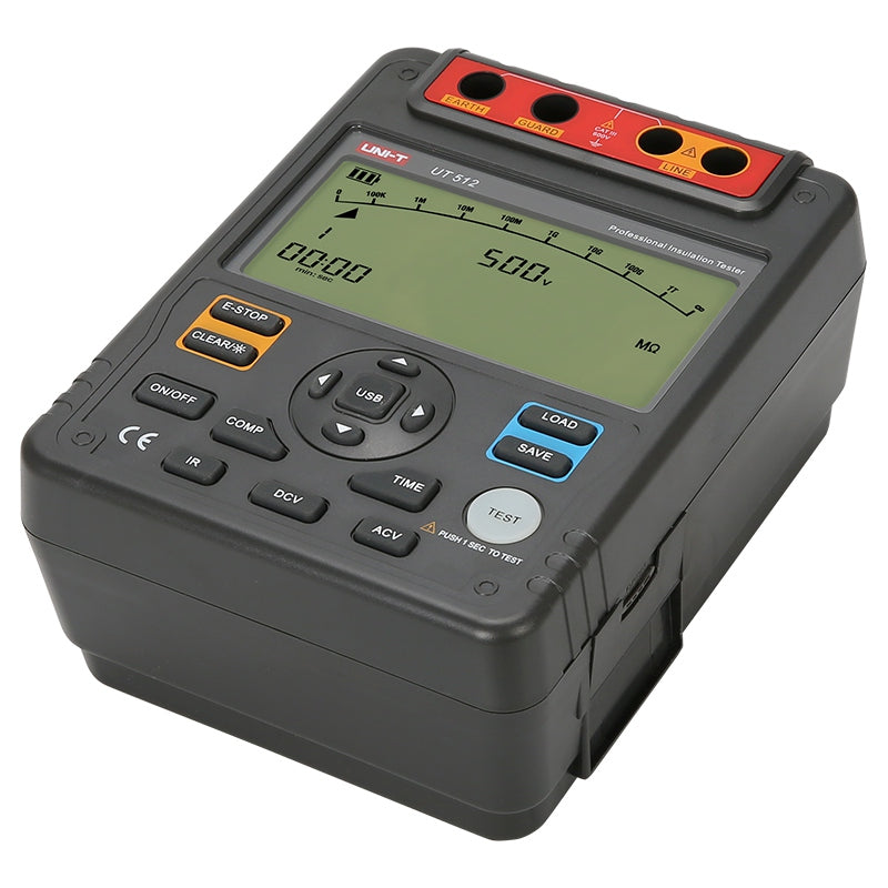 Multimetru de izolație UT512, rezistență 1 MOhm - 10 GOhm, 500/1000/1500/2500V, Uni-T MIE0131