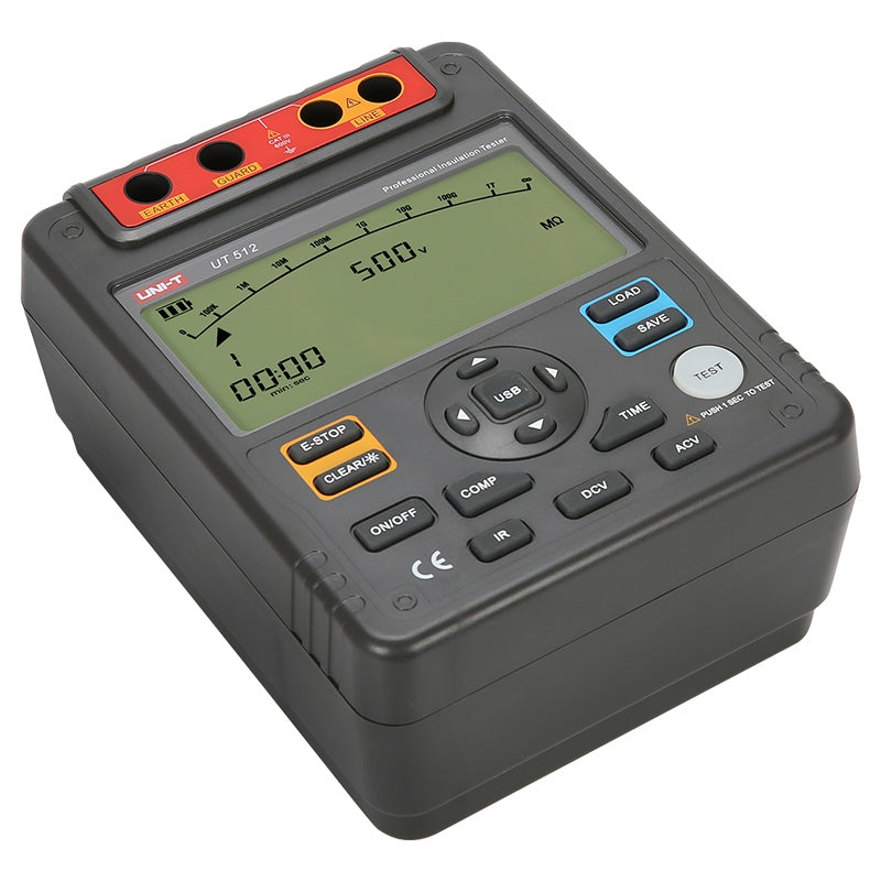 Multimetru de izolație UT512, rezistență 1 MOhm - 10 GOhm, 500/1000/1500/2500V, Uni-T MIE0131