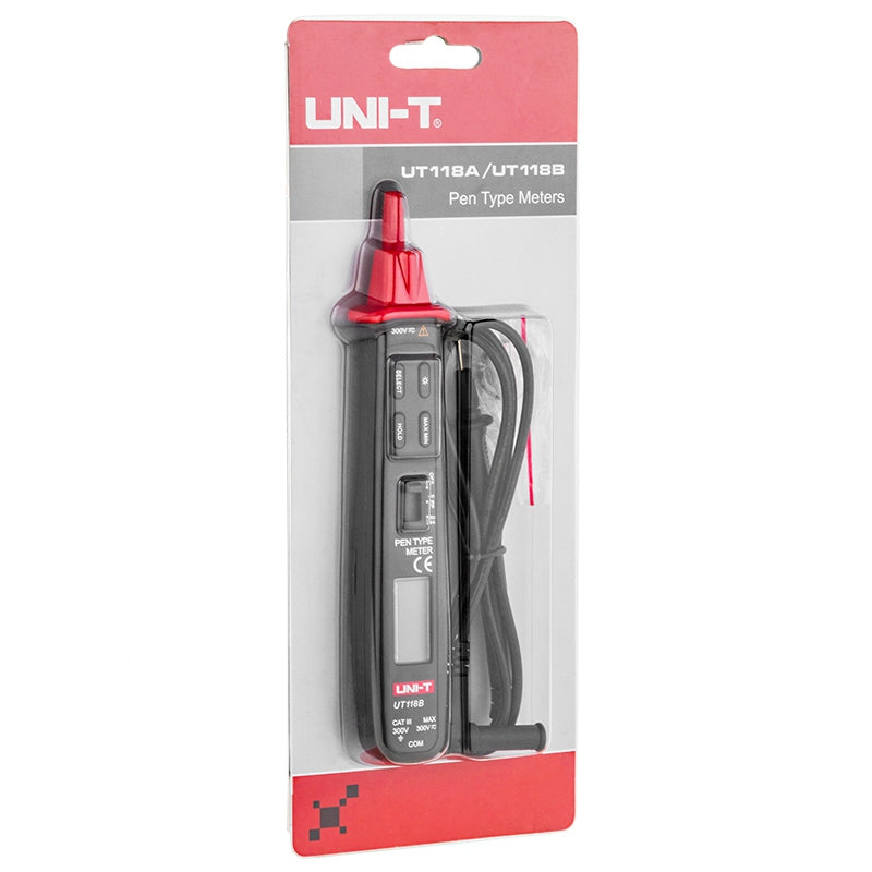 Multimetru tip creion UT118B, autoscalare și display iluminat, detector tensiune, alimentare CR2032, Uni-T MIE0134