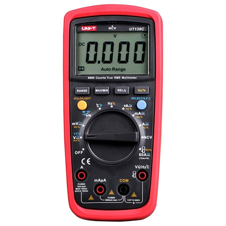Multimetru digital universal UT139C true RMS, Cat. III 600V, măsurare până la 10 A - Uni-T MIE0156