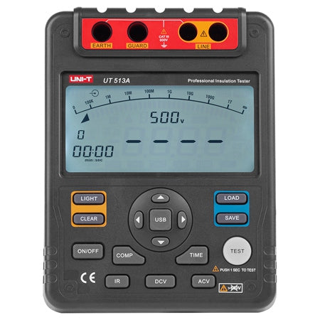 Multimetru digital pentru rezistență de izolație UT513A, testare 500 V/1000 V/2500 V/5000 V, citire maximă 9999 Uni-T MIE0166