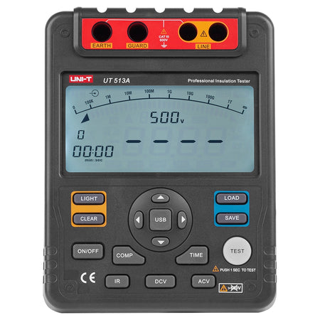 Multimetru digital pentru rezistență de izolație UT513A, testare 500 V/1000 V/2500 V/5000 V, citire maximă 9999 Uni-T MIE0166