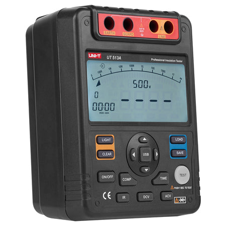 Multimetru digital pentru rezistență de izolație UT513A, testare 500 V/1000 V/2500 V/5000 V, citire maximă 9999 Uni-T MIE0166