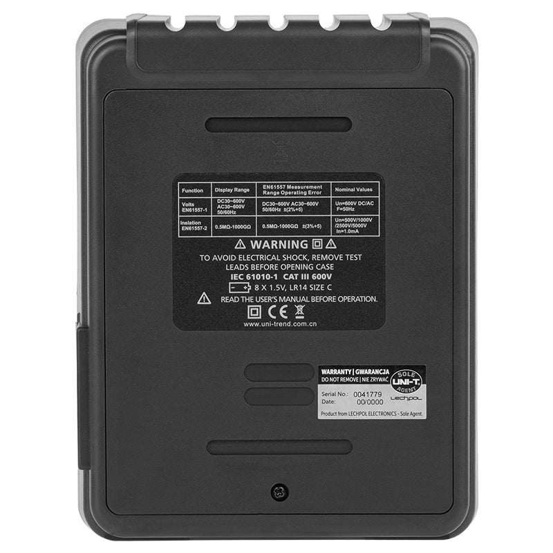 Multimetru digital pentru rezistență de izolație UT513A, testare 500 V/1000 V/2500 V/5000 V, citire maximă 9999 Uni-T MIE0166