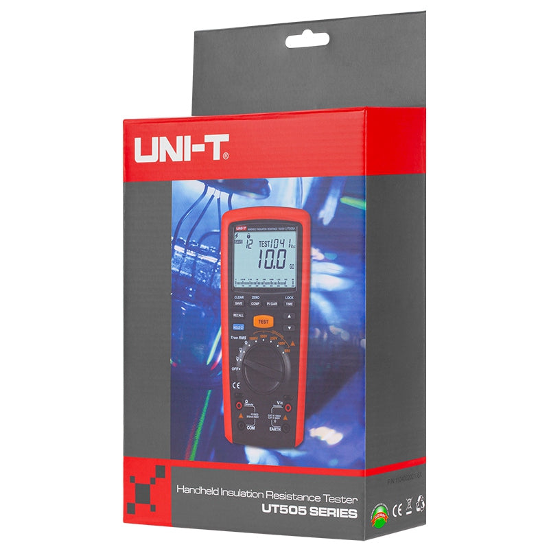 Multimetru rezistență izolație UT505A, tensiuni test 50/100/250/500/1000 V, măsurare 0,0-600,0 V DC/AC - Uni-T MIE0179