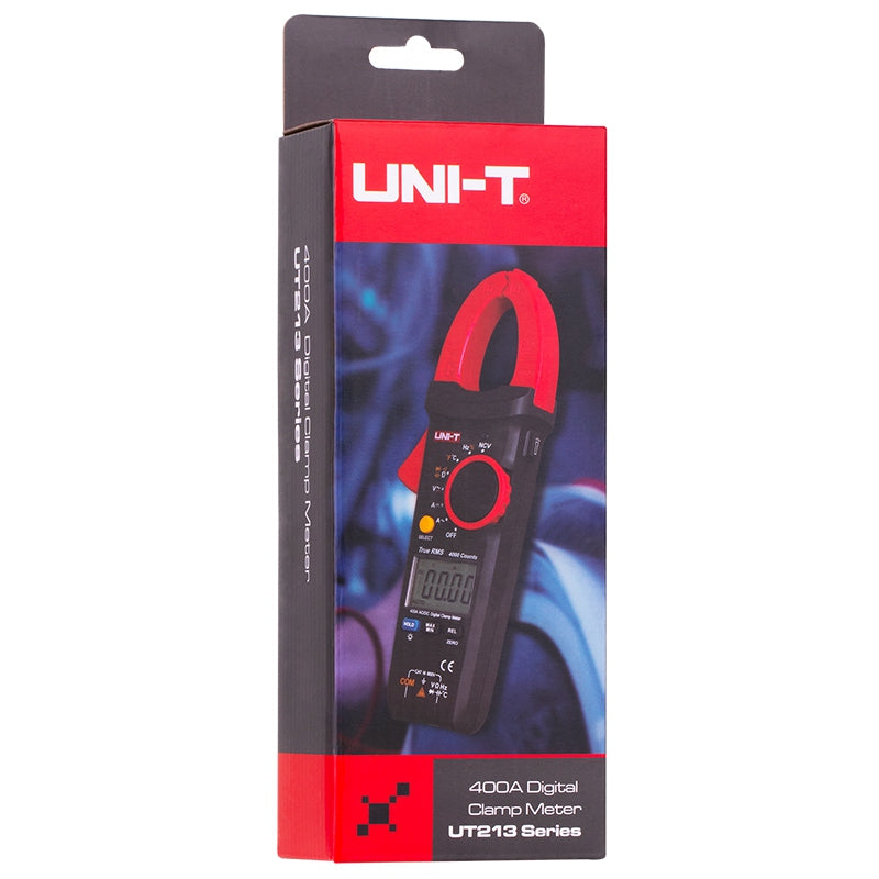 Clampmetru digital UT213A cu măsurare curent 4 A / 40 A / 400 A, tensiune 600 V, falcă 30 mm Uni-T MIE0184