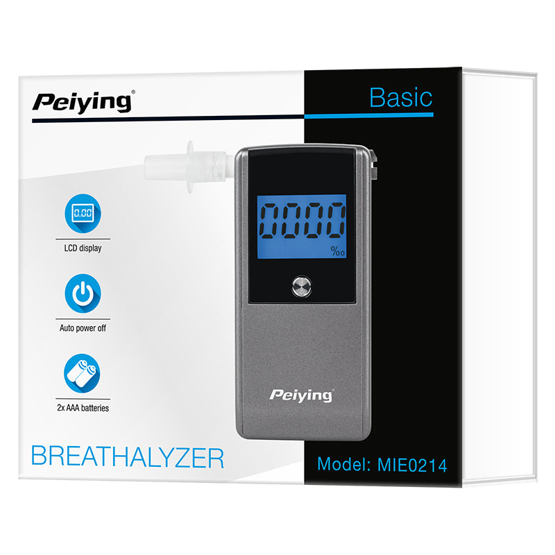 Tester alcoolemie digital cu senzor electrochimic, timp măsurare 10 secunde, display back light - Peiying MIE0214