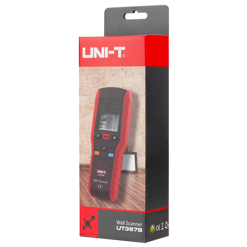 Detector de metale, tensiune și lemn UT387B, adâncime detecție metal 80 mm, lemn 20 mm Uni-T MIE0290