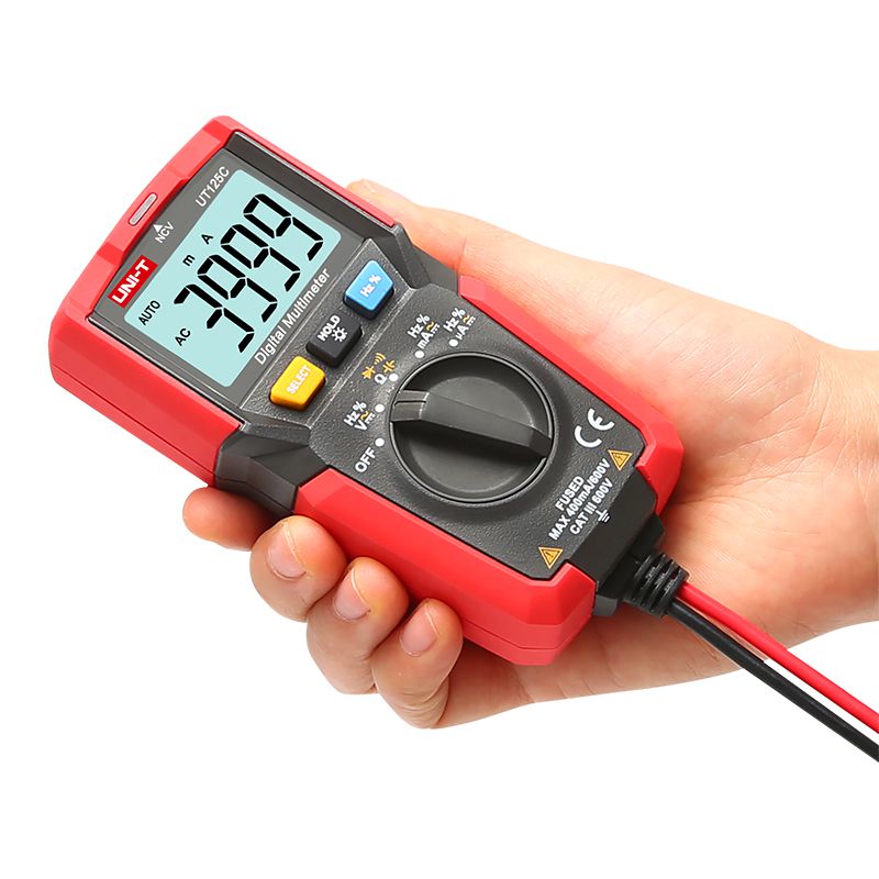 Multimetru digital de buzunar UT125C cu NCV, CAT III 600 V și 400 mA, display 38 mm × 23 mm - Uni-T MIE0323