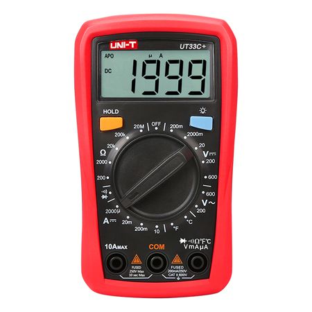 Multimetru digital UT33C+ cu măsurare temperatură, curent 10 A, afișaj 1999 - Uni-T MIE0327