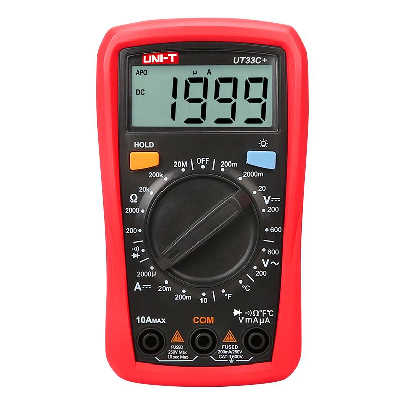 Multimetru digital UT33C+ cu măsurare temperatură, curent 10 A, afișaj 1999 - Uni-T MIE0327