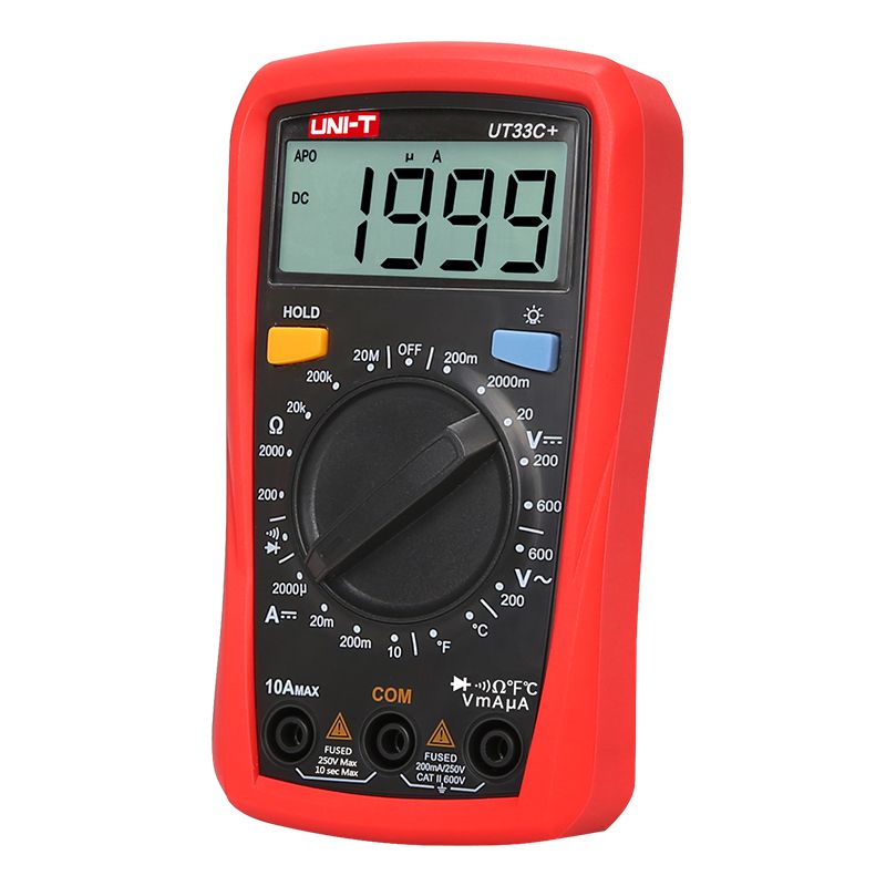 Multimetru digital UT33C+ cu măsurare temperatură, curent 10 A, afișaj 1999 - Uni-T MIE0327