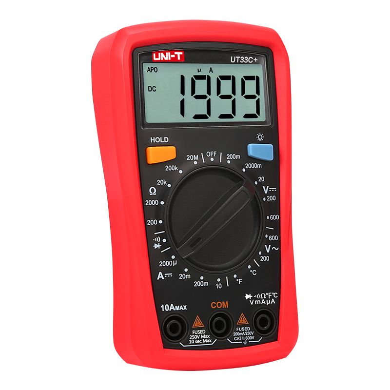 Multimetru digital UT33C+ cu măsurare temperatură, curent 10 A, afișaj 1999 - Uni-T MIE0327