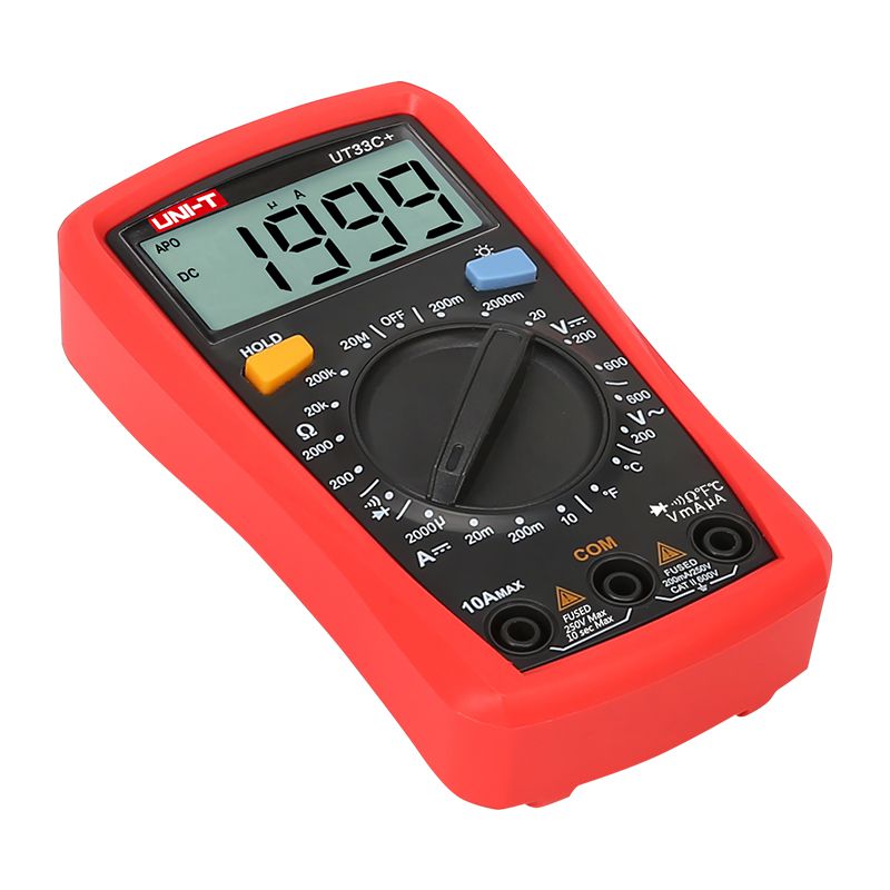 Multimetru digital UT33C+ cu măsurare temperatură, curent 10 A, afișaj 1999 - Uni-T MIE0327